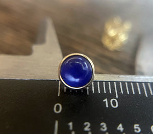 Lapis Stud Earrings, 6mm, 14k Gold, Round Lapis Lazuli Stud Earrings, Solid Gold Studs, Blue Gemstone Studs, Petite Studs, Mothers Day Gift