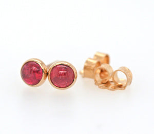 Pink Tourmaline Earrings, Solid 14k Gold Earrings, Pink Tourmaline Gold Bezel Stud Earrings, Minimalist Earrings, Gemstone Stud Earrings