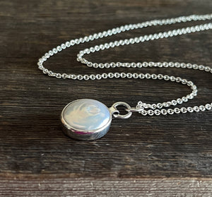 Pearl Pendant Sterling Silver, Coin Pearl Necklace, Layering Necklace, Handmade Necklace, Gift for Her, White Round Pearl Necklace
