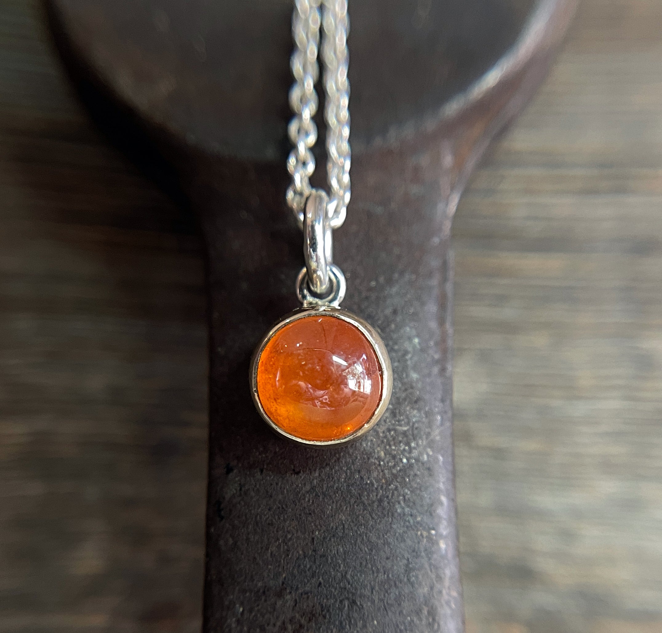 Orange Garnet Necklace in 14k Gold and Sterling Silver, Spessartine Garnet, Mandarin Garnet Gemstone Necklace, Handmade Gift for Her