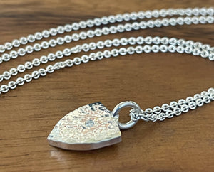 Shield Pendant, 925 Sterling Silver Handmade, Diamond Shield, Warrior Wear, Protection Jewelry, Diamond Necklace, Gift for Men or Women