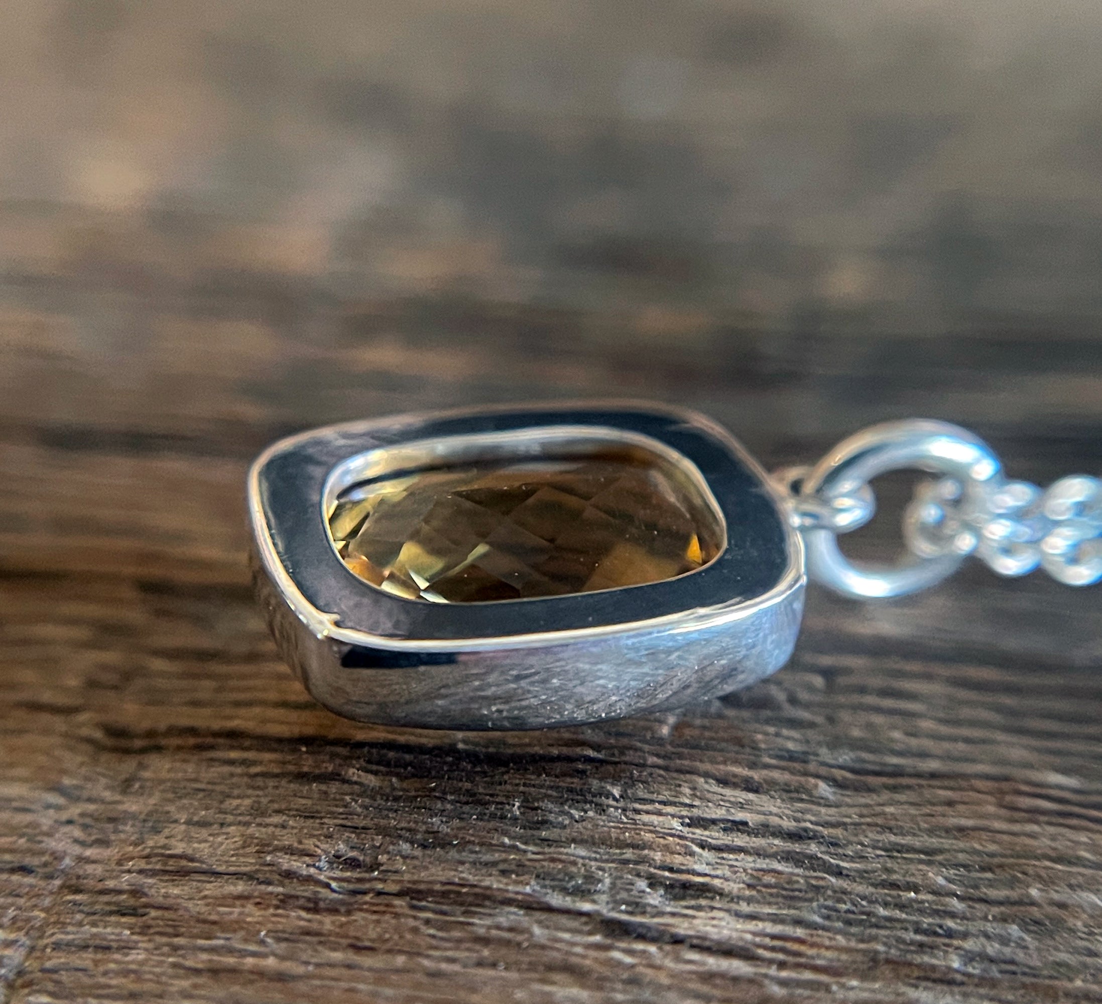 Citrine Necklace, Citrine Pendant on Sterling Silver Chain, Yellow Gemstone Necklace, November Birthstone, Handmade Gift for Her