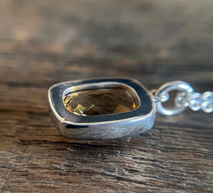Citrine Necklace, Citrine Pendant on Sterling Silver Chain, Yellow Gemstone Necklace, November Birthstone, Handmade Gift for Her