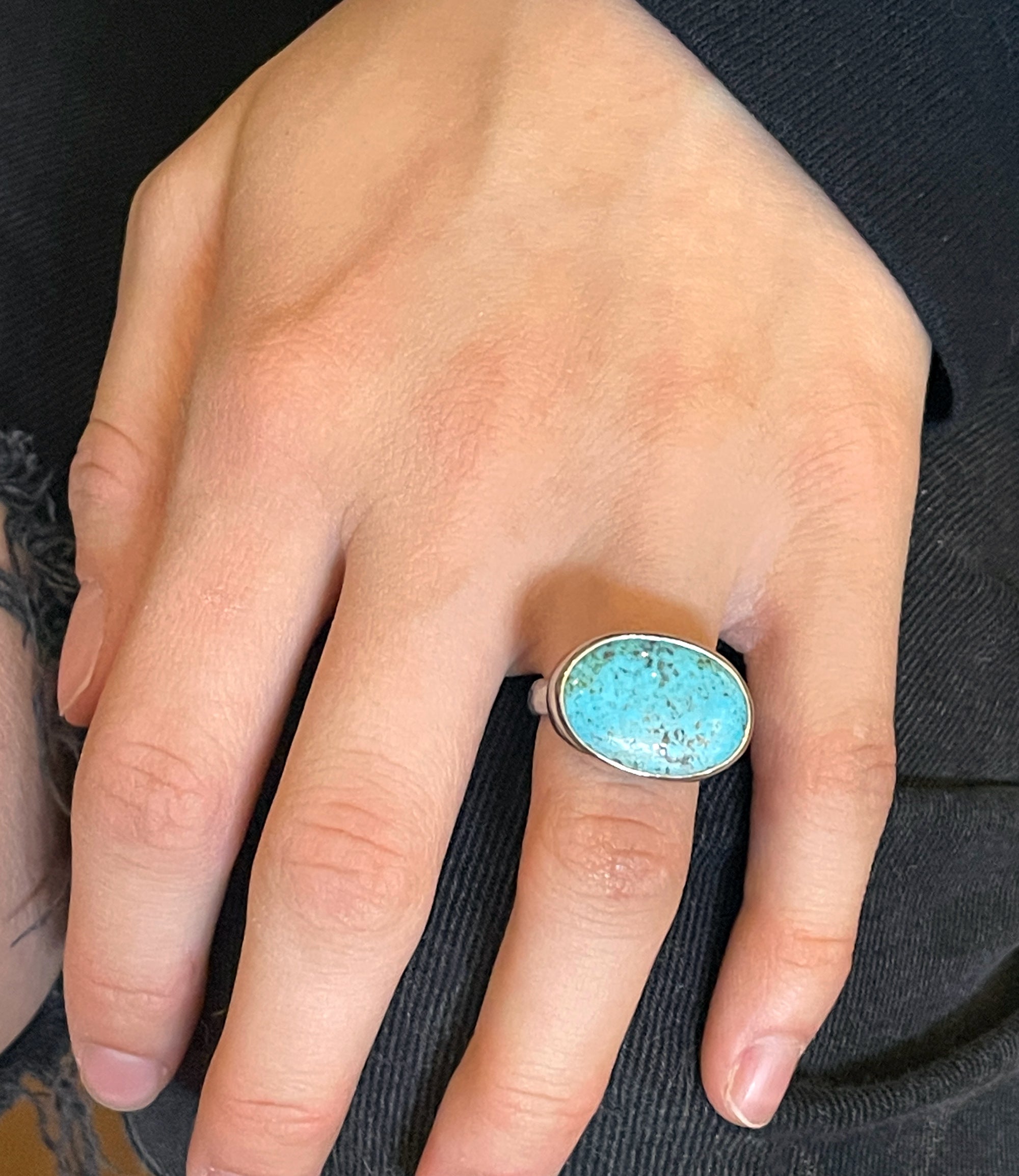 Oval Sonoran Gold Turquoise Cocktail Ring Size 7.5 - Dillon & Nattarika