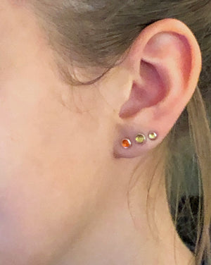 Carnelian Stud Earrings, 14k Gold Earrings, Gold Stud Earrings, Tiny Stud Earrings