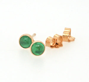 Emerald Earrings, Emerald Stud Earrings, 14k Gold, Solid Gold Studs, May Birthstone