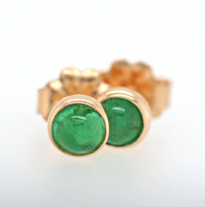 Emerald Earrings, Emerald Stud Earrings, 14k Gold, Solid Gold Studs, May Birthstone