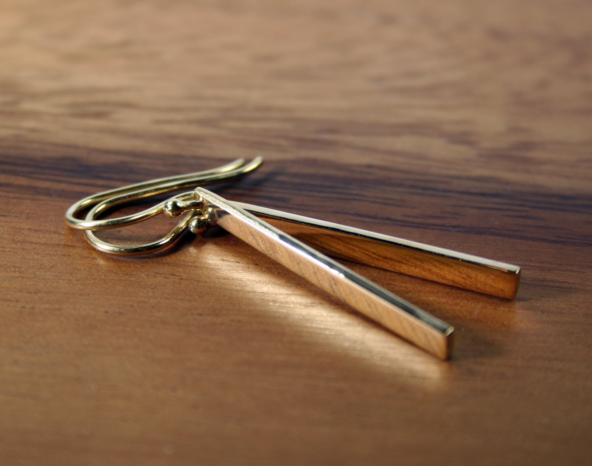 Gold Bar Earrings, Solid Gold Earrings, 18k Gold Earrings, Minimalist Earrings