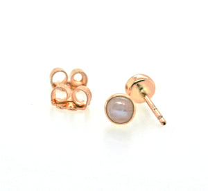 Moonstone Stud Earrings, 14k Gold Earrings, Gold Stud Earrings, Tiny Stud Earrings