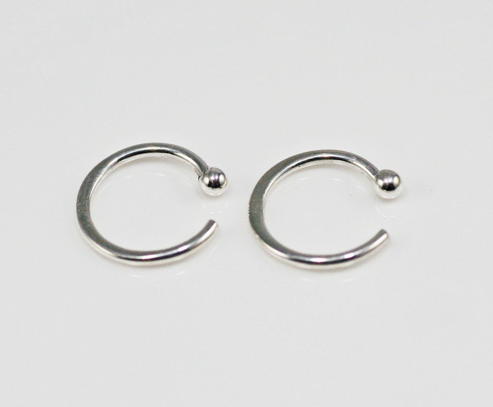 Huggie Earrings, 10mm 18g, Sterling Silver, Small Hoop Earrings, Tiny Hoop Earrings