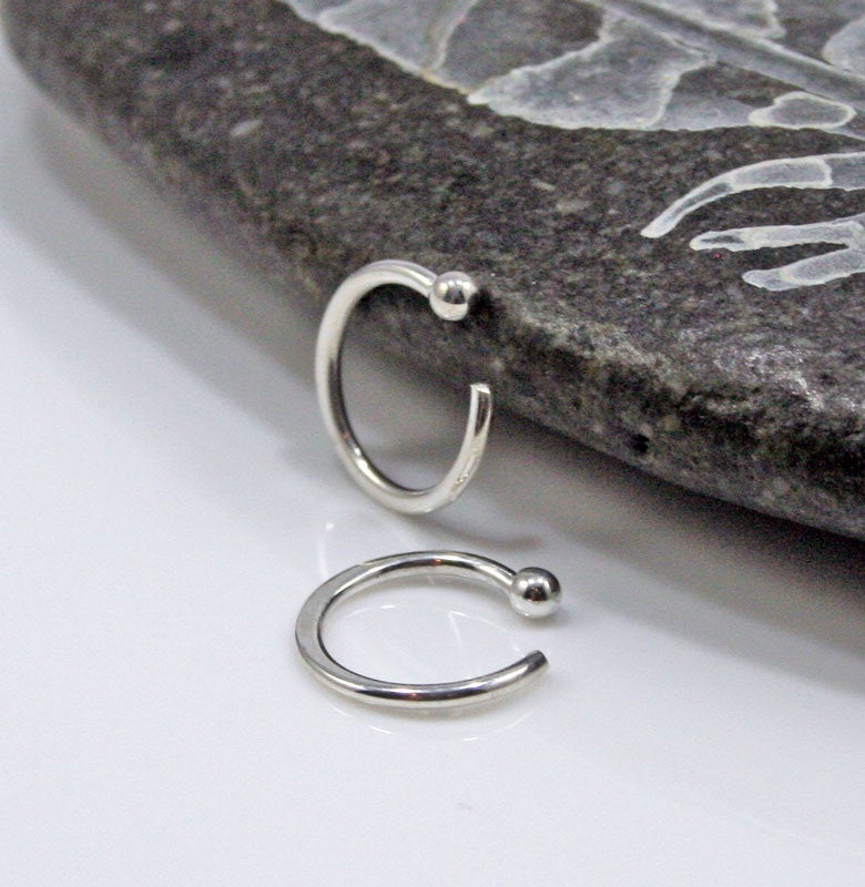 Huggie Earrings, 10mm 18g, Sterling Silver, Small Hoop Earrings, Tiny Hoop Earrings