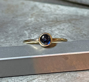 Blue Sapphire Ring, 14k Solid Gold Sapphire Ring, Gold Stacking Ring, Gold Gemstone Ring, Birthstone Ring
