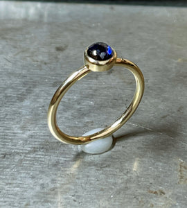 Blue Sapphire Ring, 14k Solid Gold Sapphire Ring, Gold Stacking Ring, Gold Gemstone Ring, Birthstone Ring